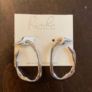 Silver hoop earrings - New on card!